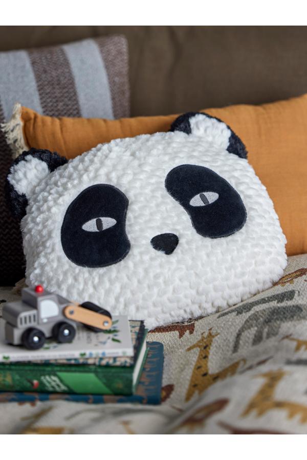 Bloomingville Mini Levi Cushion, White, Polyester