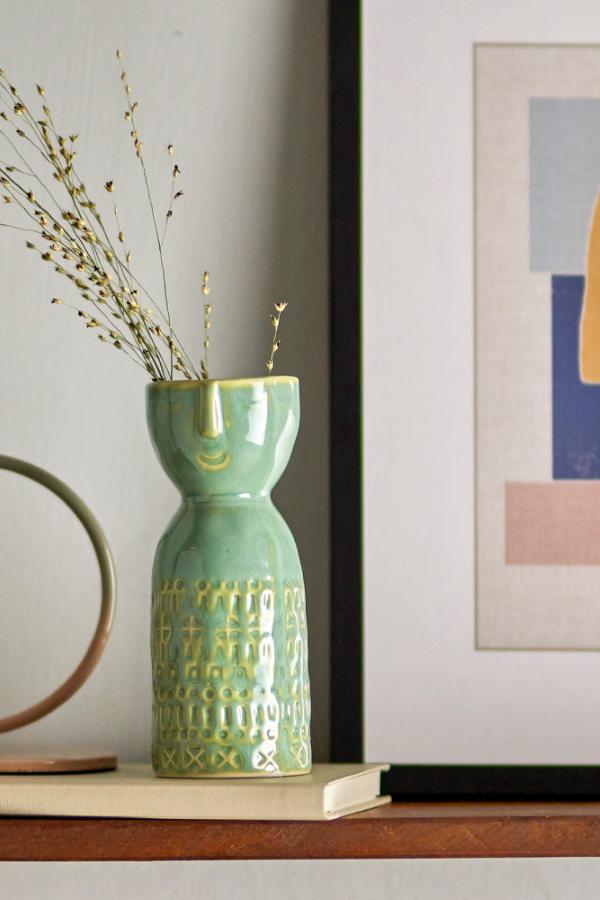 Bloomingville Embla Vase, Green, Stoneware