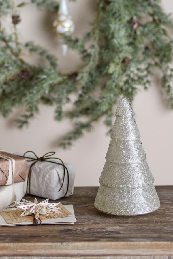 Bloomingville Emilius Deco Tree, White, Recycled Glass