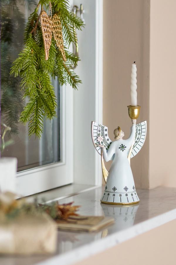 Bloomingville Evangeline Candle Holder, White, Polyresin