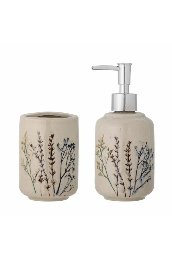 Bloomingville Bea Soap Dispenser Set, Nature, Stoneware