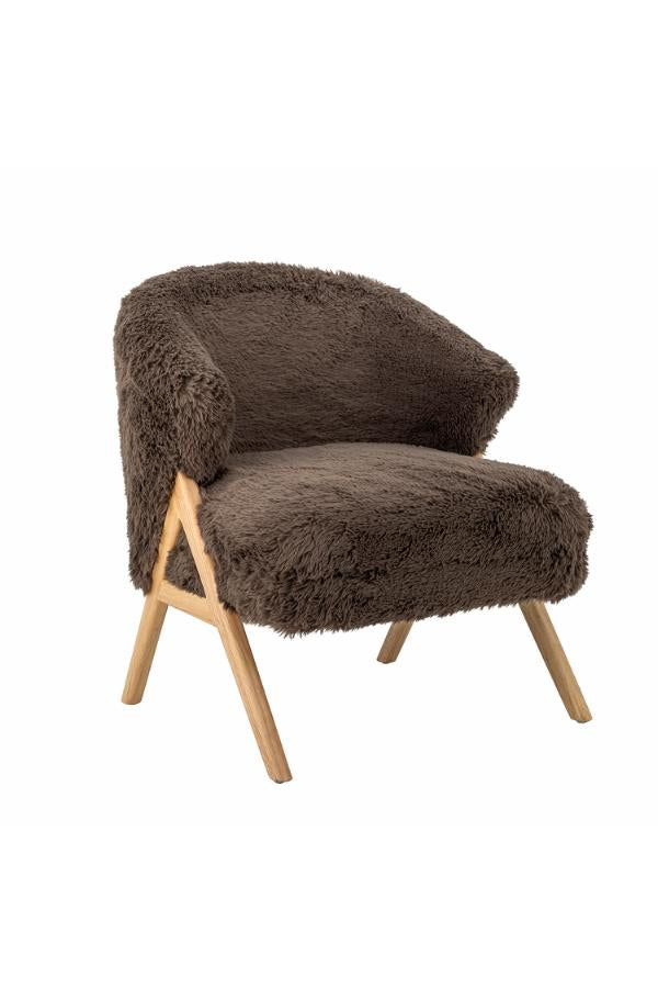 Bloomingville Camino Lounge Chair, Brown, FSC®100%, Rubberwood
