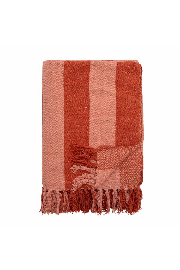 Bloomingville Frello Throw, Orange, Recycled Cotton