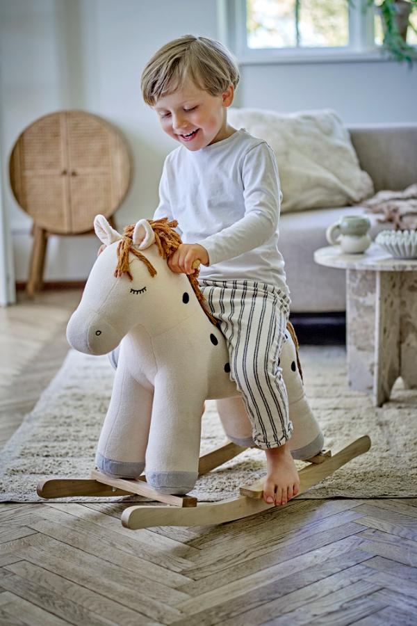 Bloomingville Mini Merlen Rocking Toy, Horse, White, Polyester