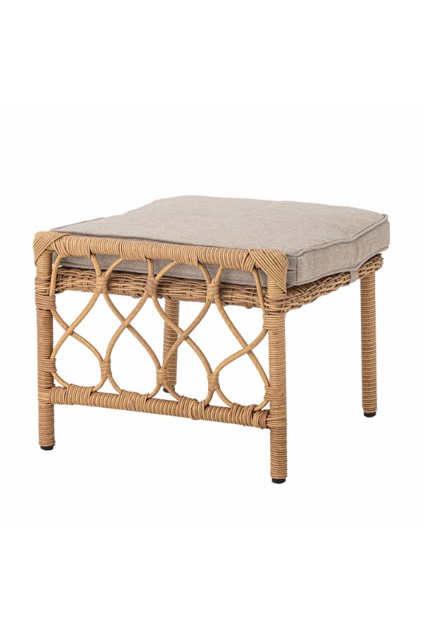 Bloomingville Belluce Lounge Chair with Stool, Nature, Polyrattan