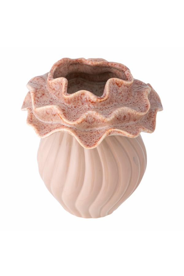 Bloomingville Petalia Vase, Rose, Stoneware