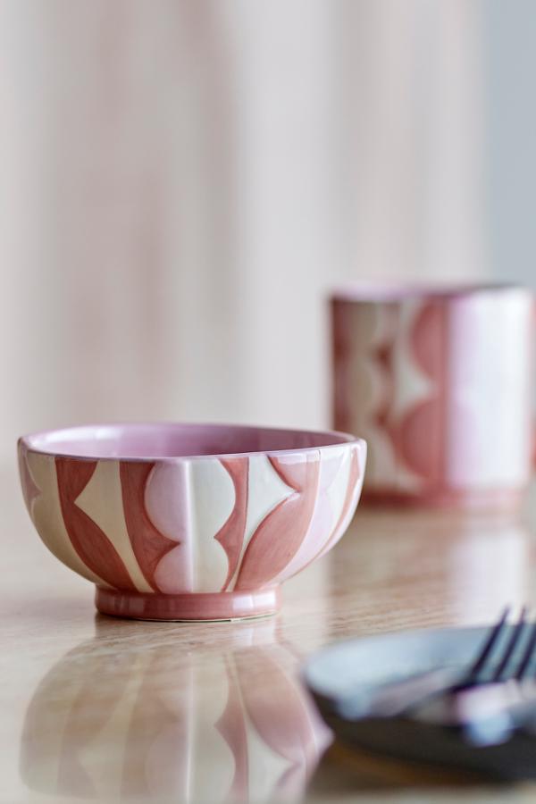Bloomingville Saul Bowl, Rose, Stoneware
