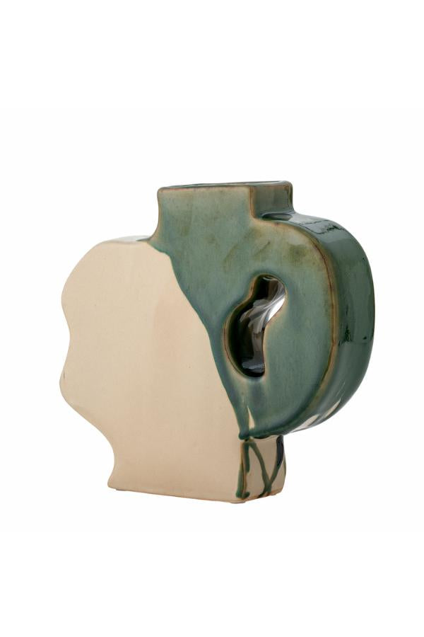 Bloomingville River Vase, Green, Stoneware