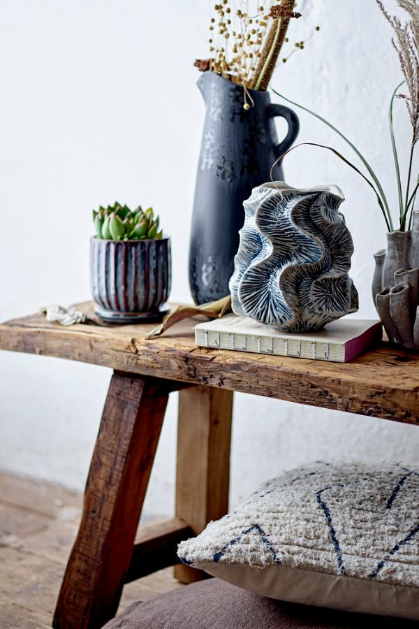 Creative Collection Khumo Vase, Black, Stoneware