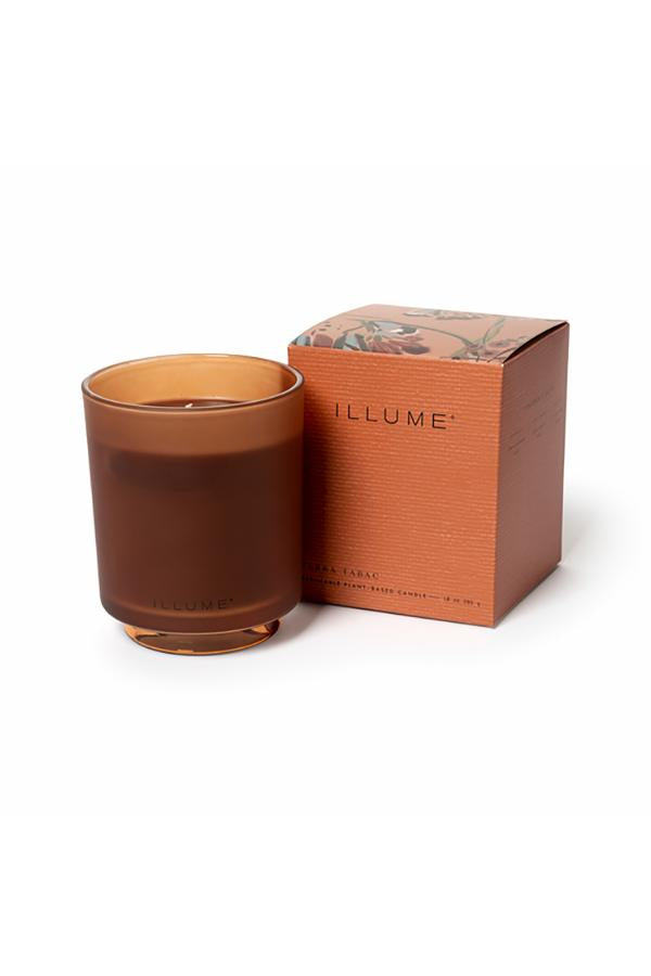 Illume Terra Tabac Box Glass Candle, Brown,