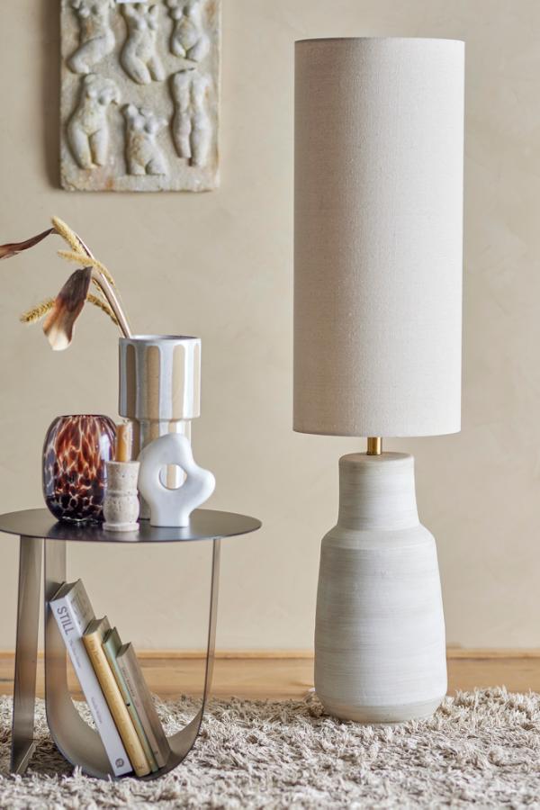 Bloomingville Linetta Floor Lamp, White, Stoneware