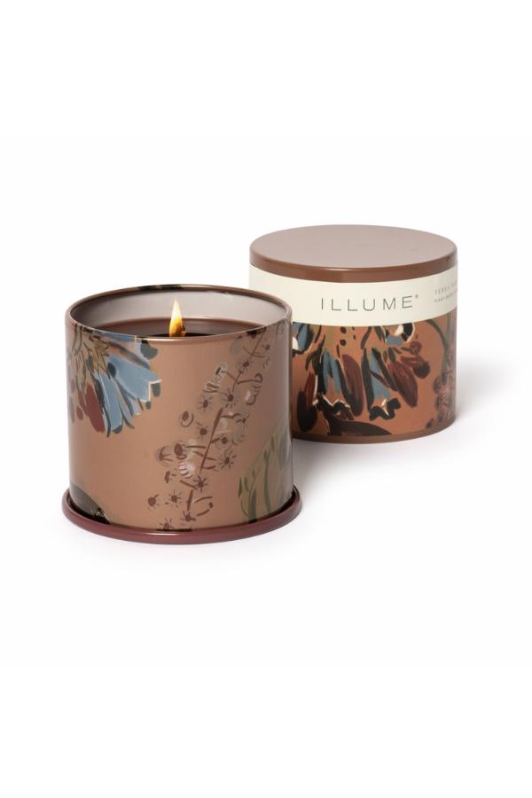 Illume Terra Tabac Vanity Tin Candle, Brown,