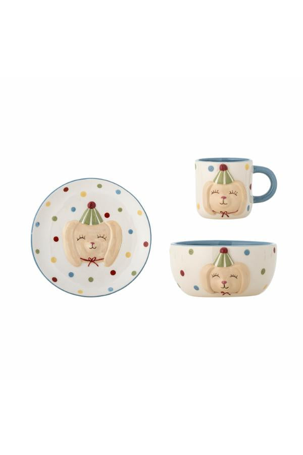 Bloomingville Mini Party Tableware Set, Multi, Stoneware