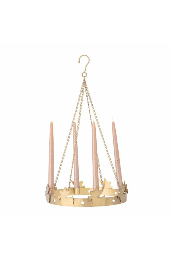 Bloomingville Elmir Advent Candle Holder, Gold, Metal