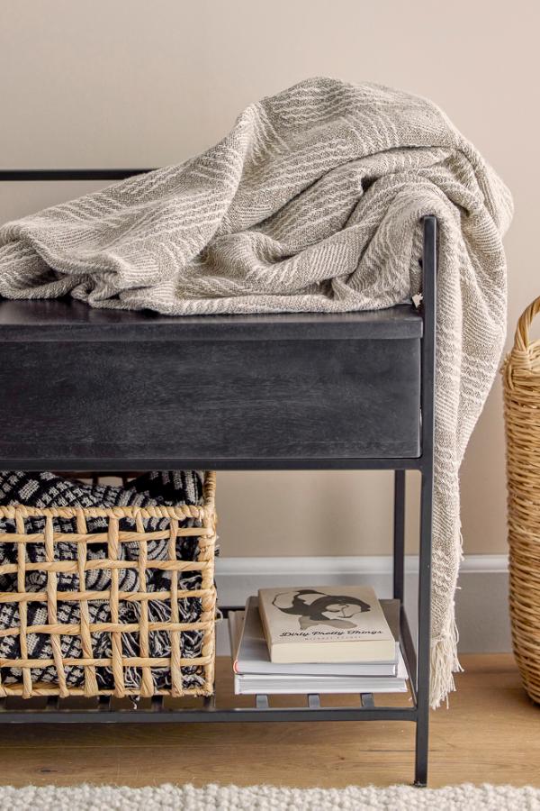 Bloomingville Abelone Bench, Black, FSC®100%, Mango