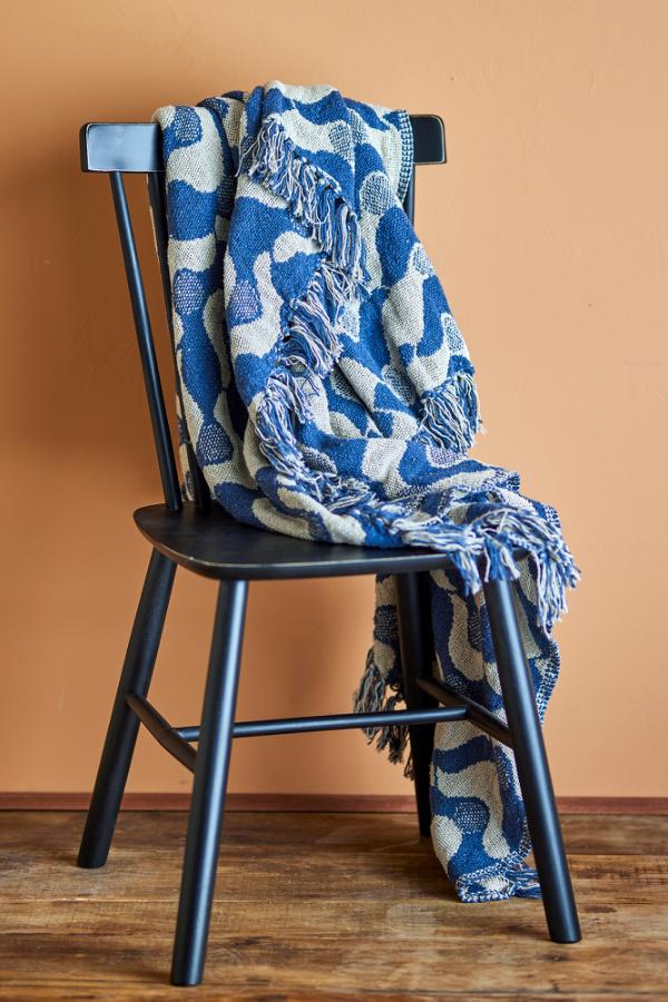 Creative Collection Santena Throw, Blue, Recycled Cotton