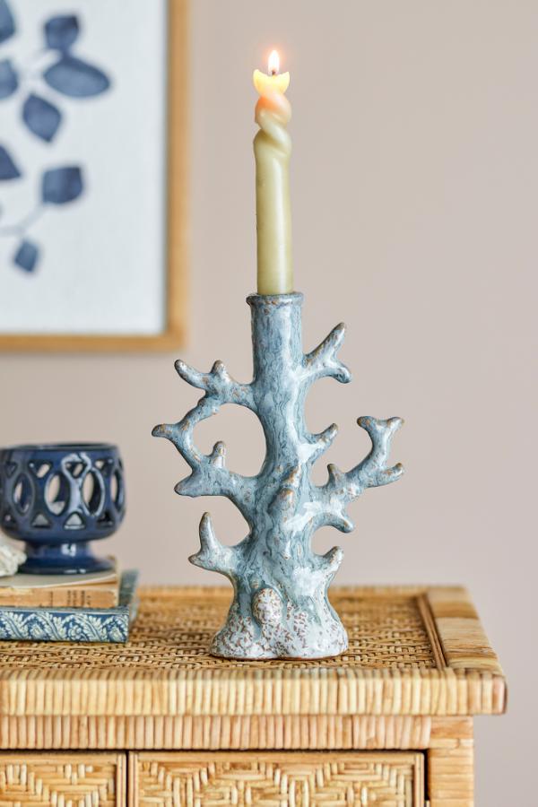 Creative Collection Bridget Candle Holder, Grey, Stoneware