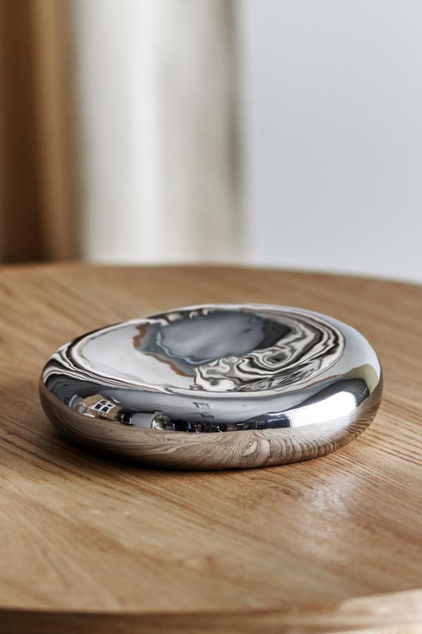 Bloomingville Shine Bowl, Silver, Stoneware