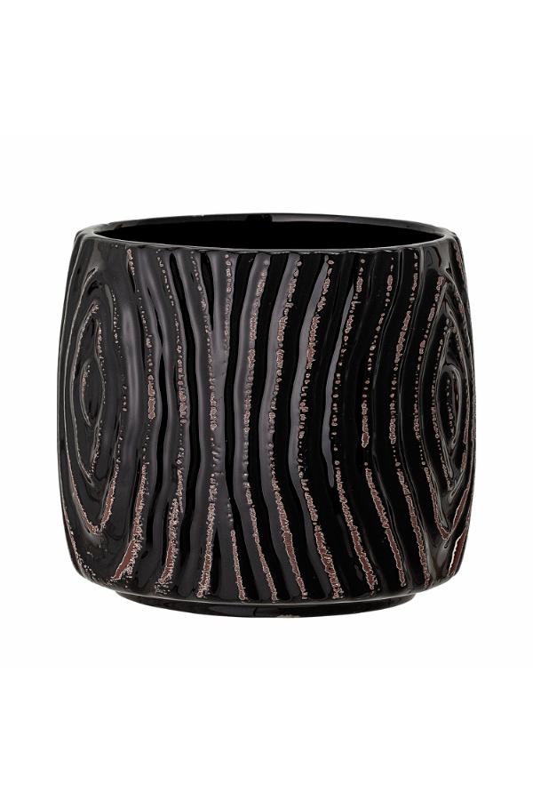 Bloomingville Hena Flowerpot, Black, Stoneware