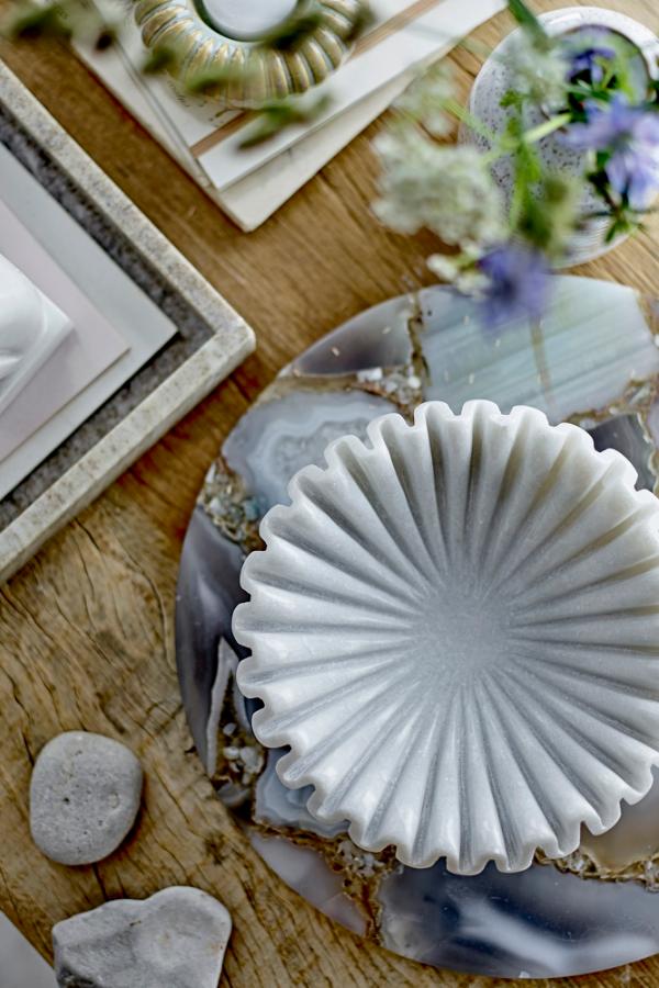 Bloomingville Harmonia Bowl, White, Marble