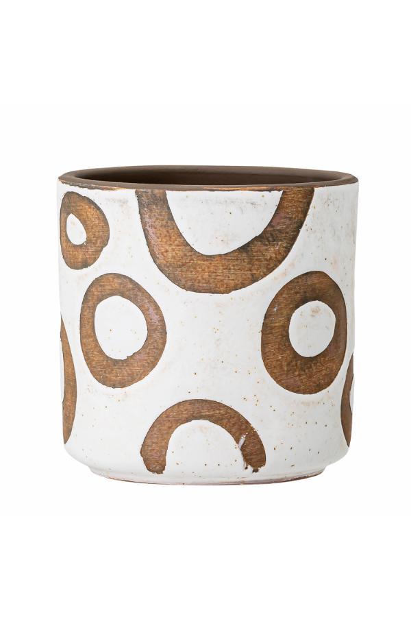 Bloomingville Avo Deco Flowerpot, White, Terracotta