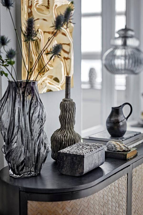 Bloomingville Briar Candle Holder, Grey, Polyresin