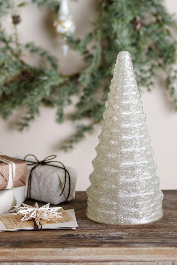 Bloomingville Emilius Deco Tree, White, Recycled Glass