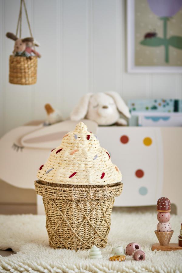 Bloomingville Mini Cillie Basket w/Lid, Nature, Seagrass