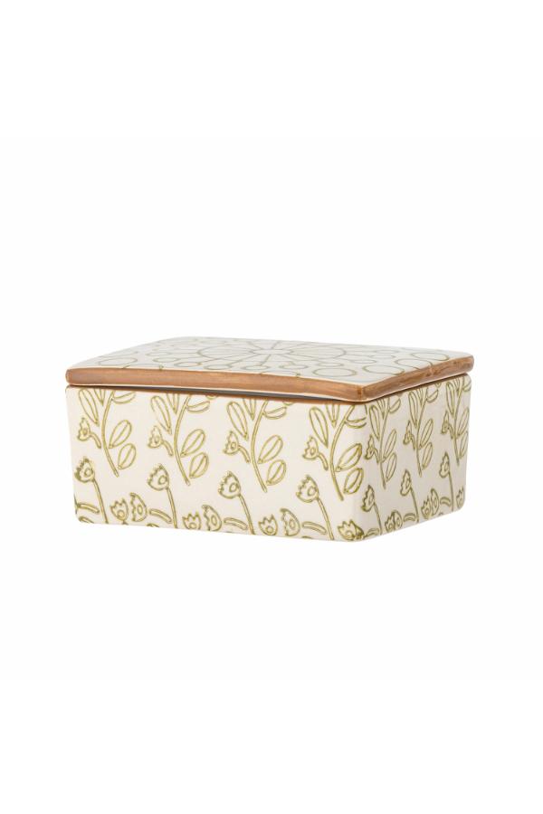 Creative Collection Maple Butter Box, Green, Stoneware