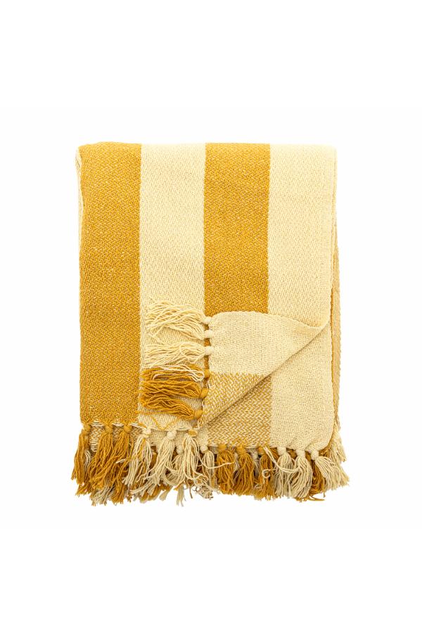 Bloomingville Frello Throw, Yellow, Recycled Cotton