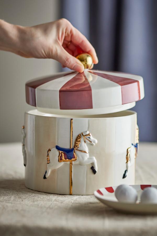 Bloomingville Merry-go-round Jar w/Lid, Multi, Stoneware