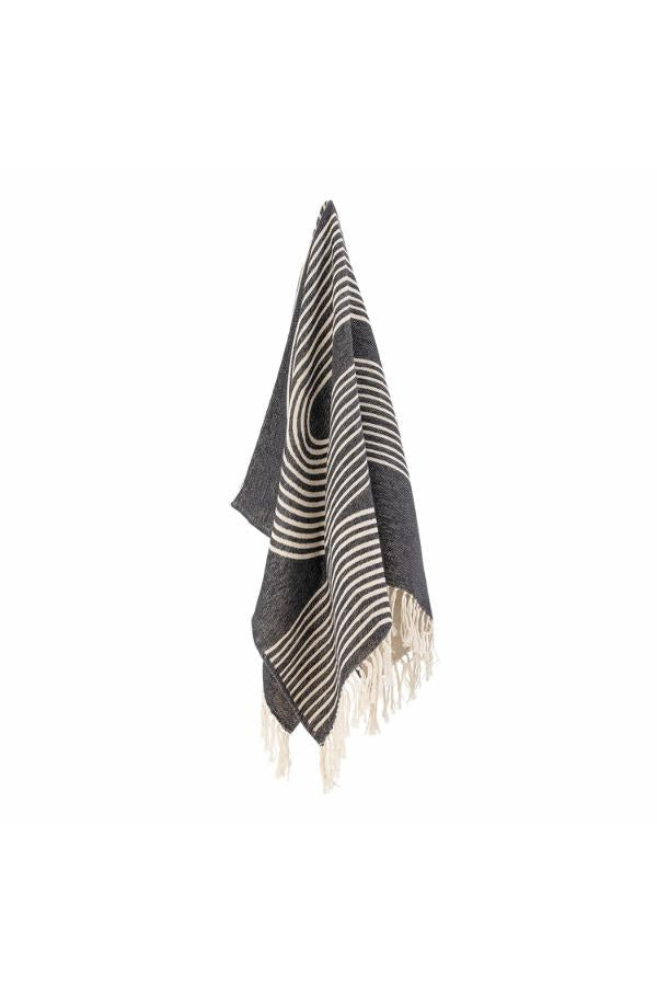 Bloomingville Anek Throw, Black, Cotton