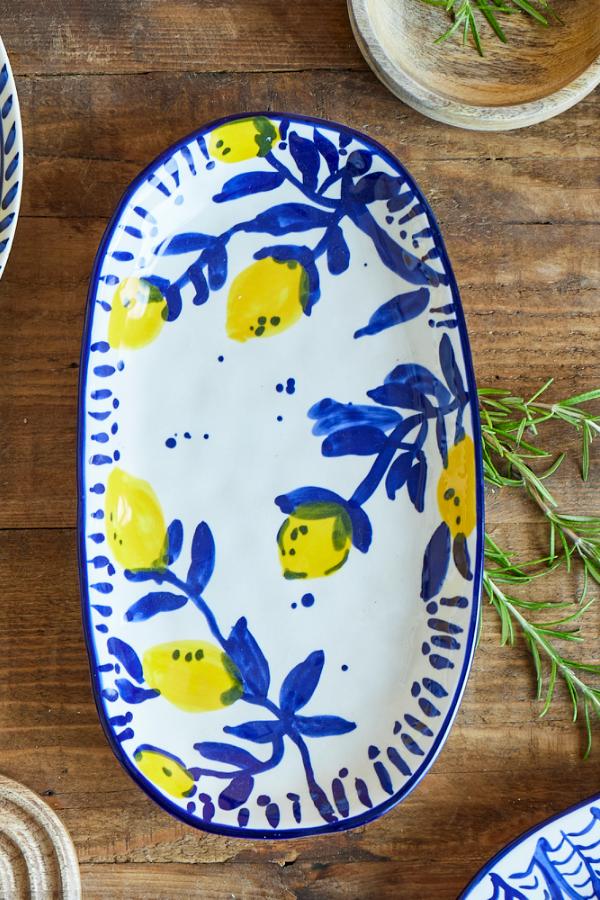 Creative Collection Maxima Serving Plate, Blue, Stoneware