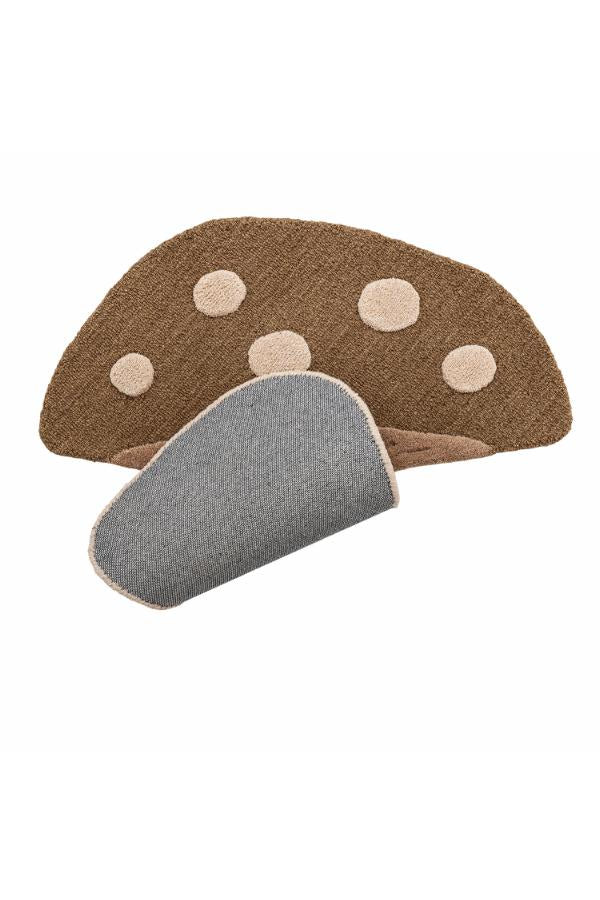 Bloomingville Mini Mushroom Rug, Brown, Wool