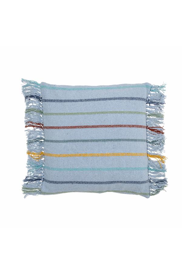 Bloomingville Mini Frey Cushion, Blue, Recycled Cotton
