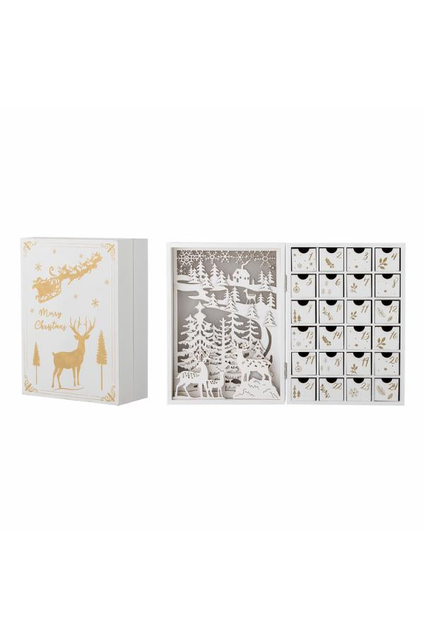 Bloomingville Elimar Calendar w/light, White, Plywood