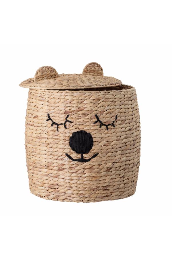 Bloomingville Mini Dolma Basket w/Lid, Nature, Water Hyacinth
