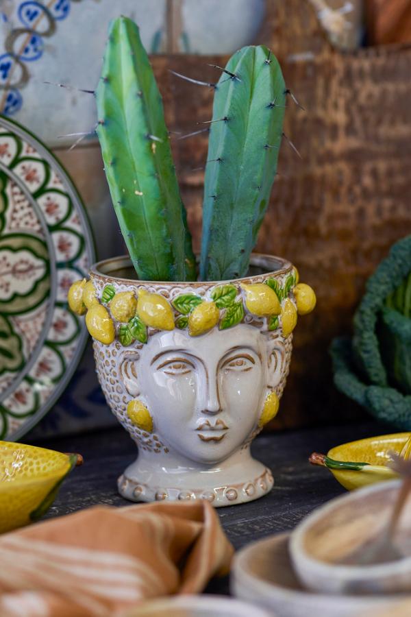 Creative Collection Limone Flowerpot, Yellow, Stoneware