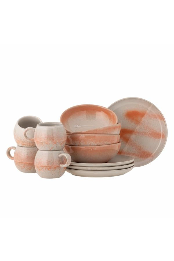 Bloomingville Paula Breakfast Set, Orange, Stoneware