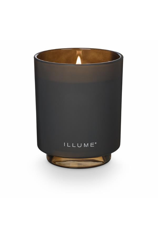 Illume Woodfire Box Glass Candle, Brown,