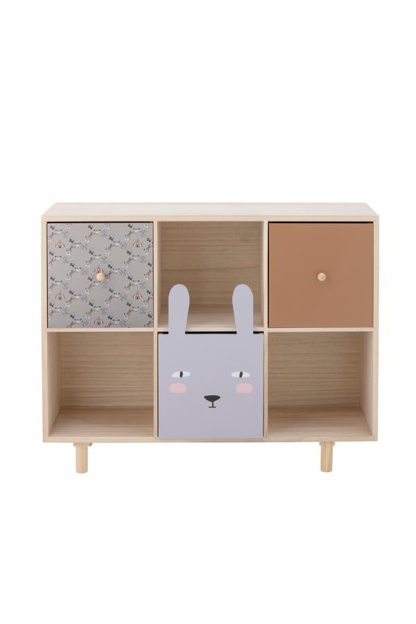 Bloomingville Mini Calle Bookcase w/Drawers, Multi, Paulownia