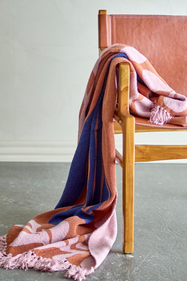 Bloomingville Atle Throw, Brown, Recycled Cotton