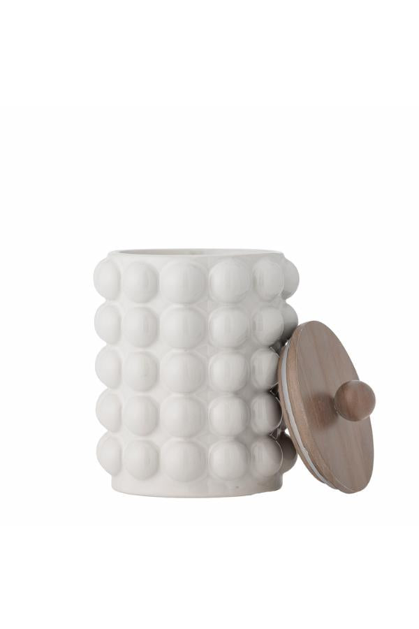 Creative Collection Madge Jar w/Lid, White, Stoneware