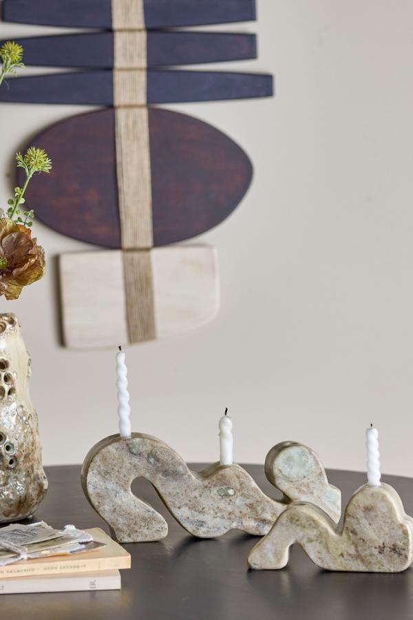 Bloomingville Liabella Candle Holder, Nature, Marble