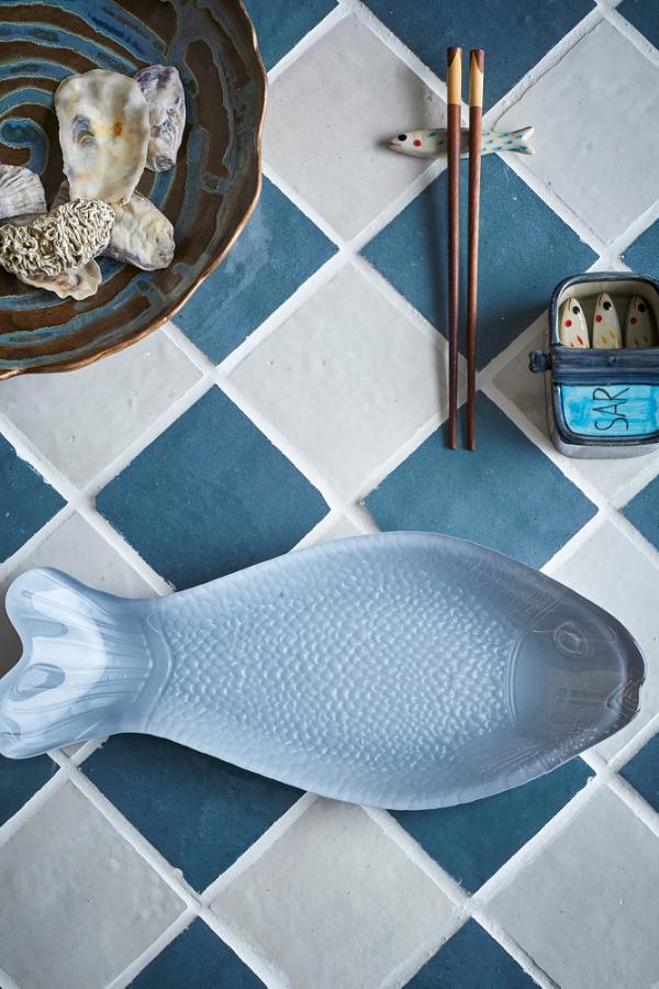 Creative Collection Yuna Serving Plate, Grey, Glass