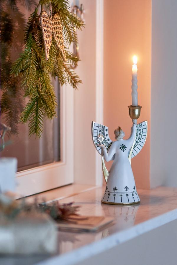 Bloomingville Evangeline Candle Holder, White, Polyresin