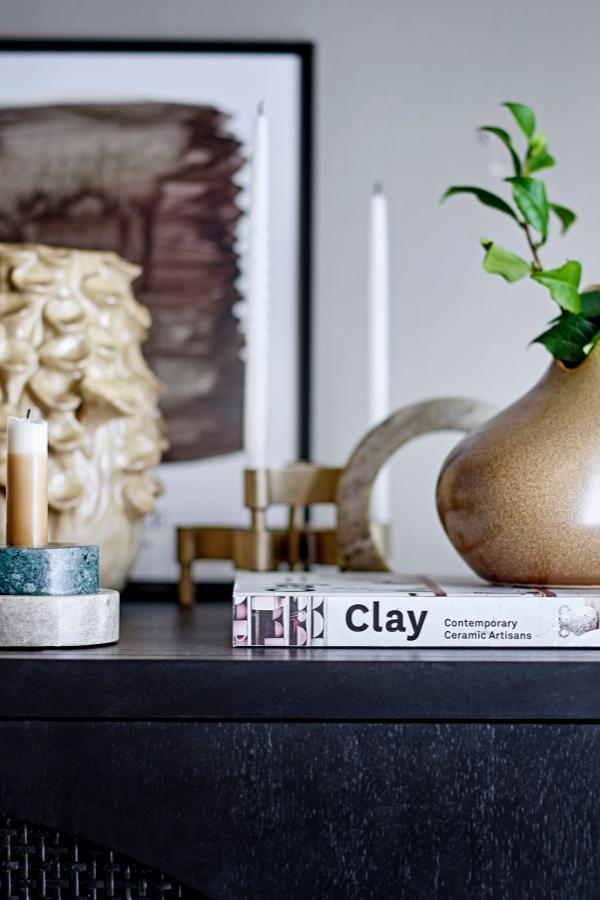 Bloomingville Brent Candle Holder, Nature, Stoneware