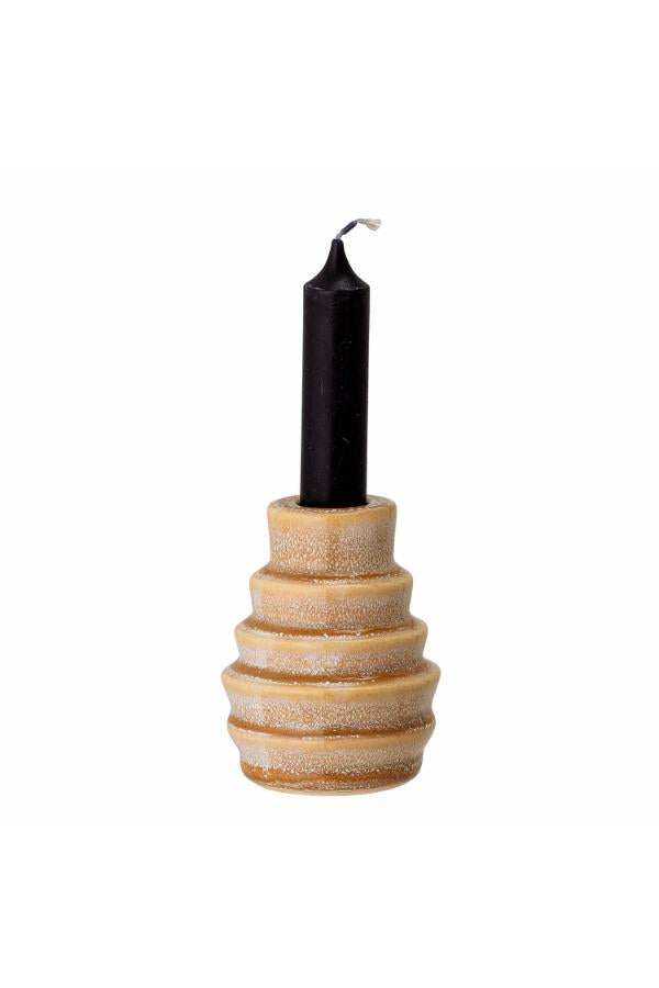 Bloomingville Emin Candle Holder, Yellow, Stoneware