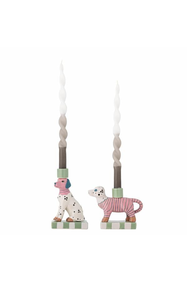 Bloomingville Doglie Candle Holder, Rose, Stoneware