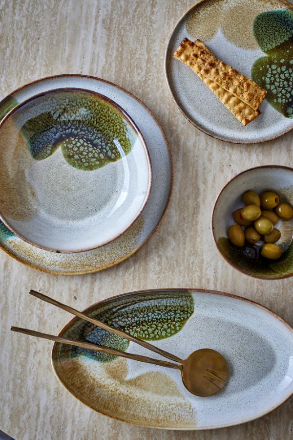 Bloomingville Jules Serving Plate, Green, Stoneware